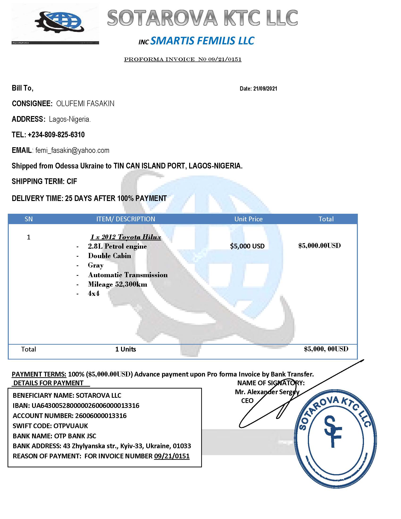 SOTAROVA -PROFORMA SMARTIS FEMILIS